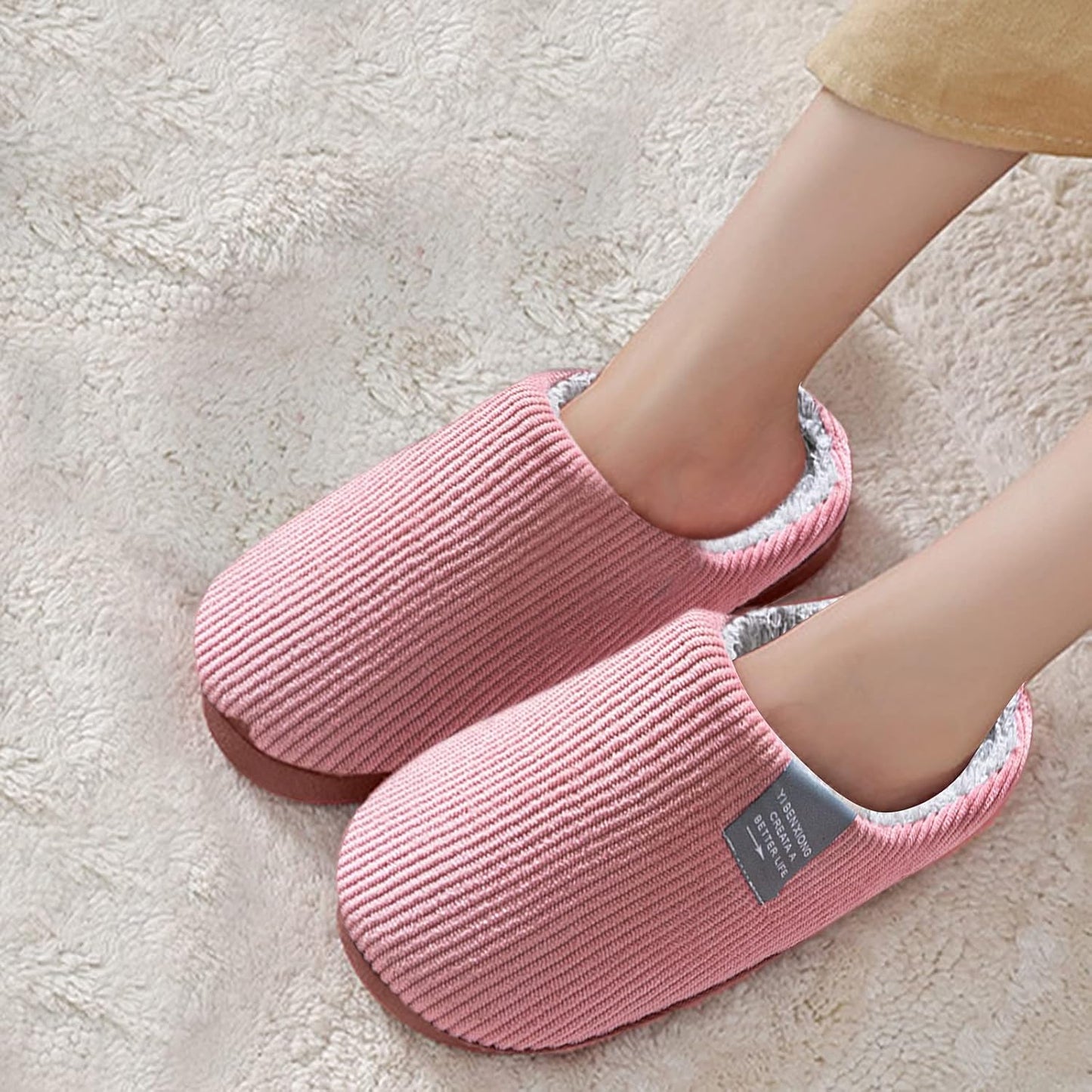 House Slippers for Mens,Men'S Memory Foam Indoor Lightweight Soft Cozy Fuzzy Slippers Slip on Slippers Closed Toe