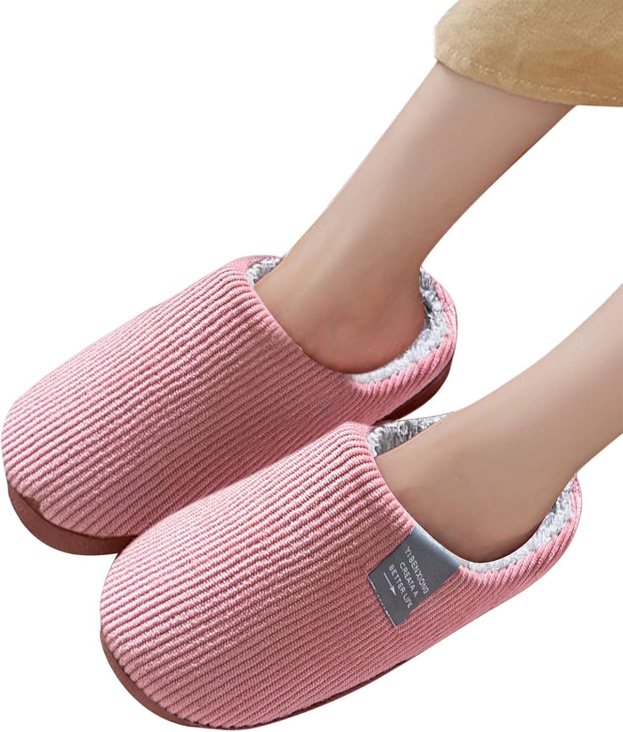 House Slippers for Mens,Men'S Memory Foam Indoor Lightweight Soft Cozy Fuzzy Slippers Slip on Slippers Closed Toe