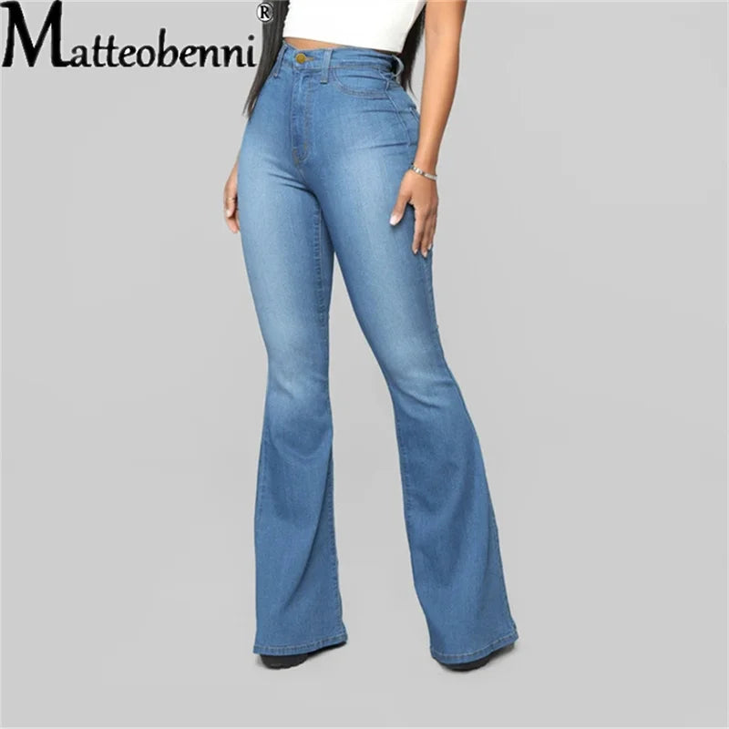  Solid Color Slim-Fit Fashion New Arrival Denim Speaker Pants Skinny High Waist Casual Street Jeans Vetement Femme