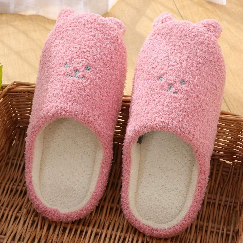 Slippers for Women Cute Soft Comfy Fuzzy House Shoes Flat Bear Closed Toe Slip on Indoor Womens Slippers